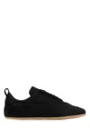 Jil Sander Velvet Suede Etage Low Top Sneakers In Black