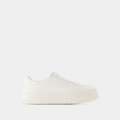JIL SANDER SNEAKERS - JIL SANDER - LEATHER - WHITE