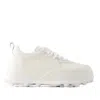 Jil Sander Tonal Leather Sneakers In White