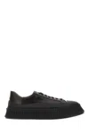 Jil Sander Leather Platform Sneakers In 001