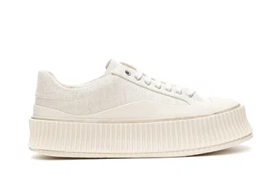 Jil Sander Off-white Platform Sneakers In 107 Natural