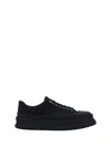 Jil Sander Leather Low-top Sneakers In Black
