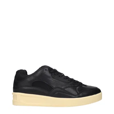 Jil Sander Sneakers For Women, Leather, Black/ecru In Red