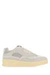 Jil Sander Grey Canvas And Rubber Basket Sneakers In Grey