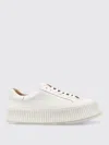 Jil Sander Woman Sneakers Ivory Size 10 Soft Leather In Weiss