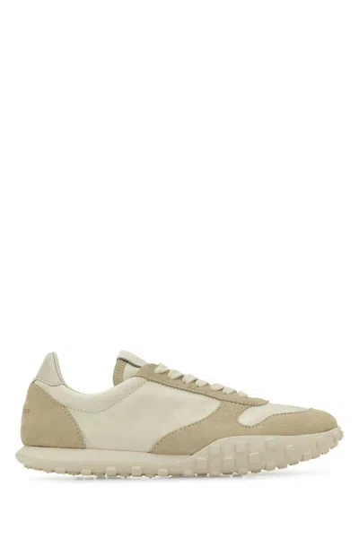 Jil Sander Lace-up Sneakers Vapour With Suede Details In Multi