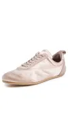 Jil Sander Etage Satin And Suede Low-top Sneakers In Pink