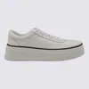 Jil Sander White Low-top Sneakers With Platform And Tonal Heel Tab In Leather In White