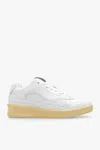 Jil Sander White Leather And Fabric Basket Sneakers