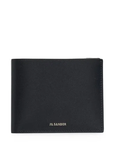 Jil Sander Soft Calf Leather Bifold Wallet In Orange