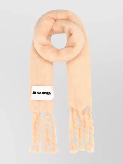 Jil Sander Soft Mohair Blend Scarf With Fringed Ends
