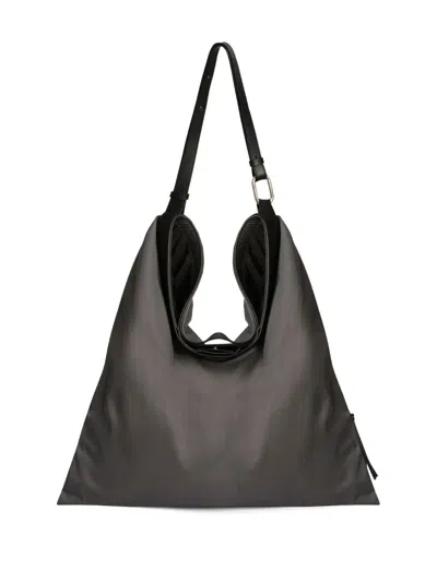 Jil Sander Ribbed Desertcolored Vintageeffect Knit In Black