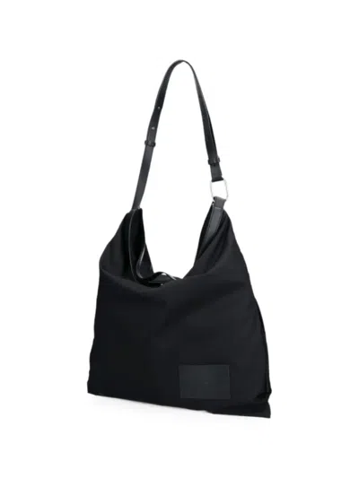 Jil Sander Soft Rolled Shoulder Bag In Black