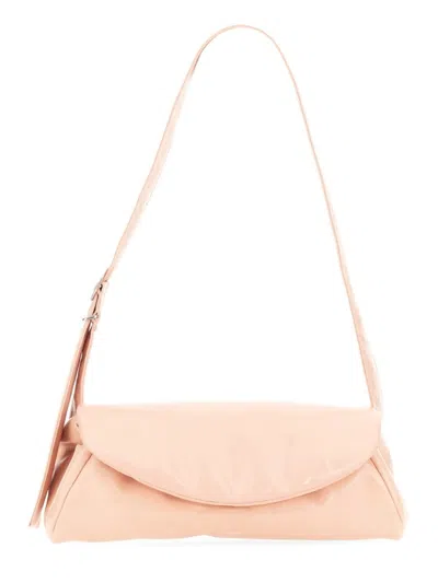 Jil Sander Soft Structured Leather"cannoli" Shoulder Bag In Pink
