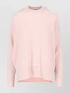 Jil Sander Soft Texture Knit Crewneck With Ribbed Cuffs And Hem In Pink