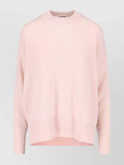 JIL SANDER SOFT TEXTURE KNIT CREWNECK WITH RIBBED CUFFS AND HEM