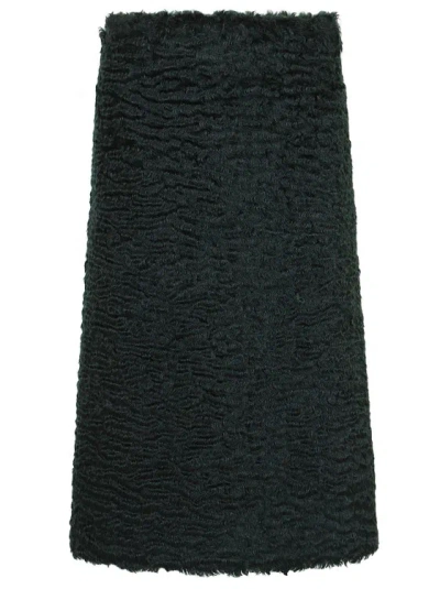 Jil Sander Soft Wool Skirt In Black