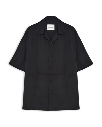 Jil Sander Solid Camp Shirt In Black