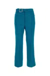 Jil Sander Petrol Blue Viscose Blend Pant In Blue