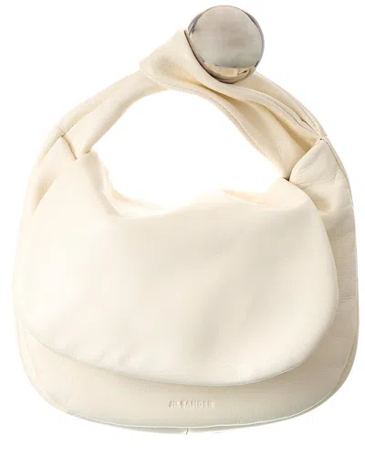 Jil Sander Sphere Leather Clutch In White