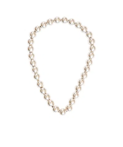 Jil Sander Spherical Beaded Necklace In Silver
