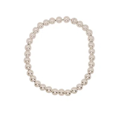 Jil Sander Spherical Embellished Necklace In Silver