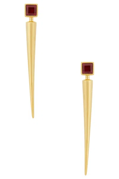 Jil Sander Spike Earrings In Gold