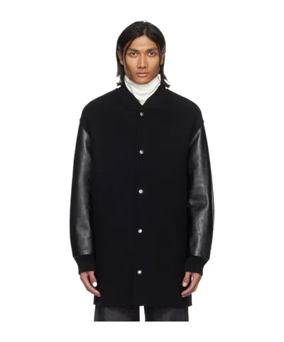 Jil Sander Spliced Long-sleeved Coat In Black