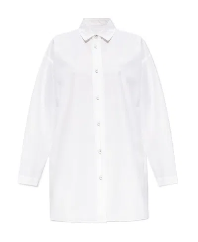 Jil Sander Split-cuffs Poplin Cotton Shirt In White