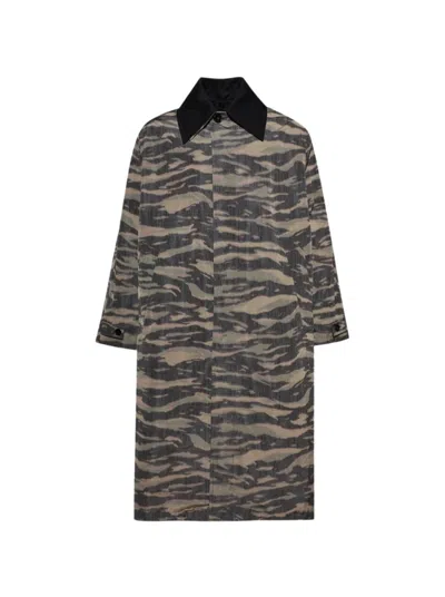 Jil Sander Sport Coat 83 Camouflage In Green