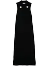 Jil Sander Spread-collar Wool Maxi Dress In Black