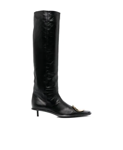 Jil Sander Square-headed Boots In Black