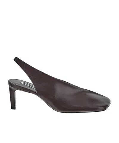 Jil Sander Square-headed High-heeled Sandals In Black