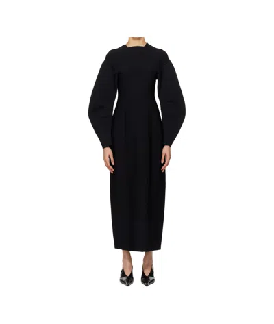 Jil Sander Square Neck Dress In Black