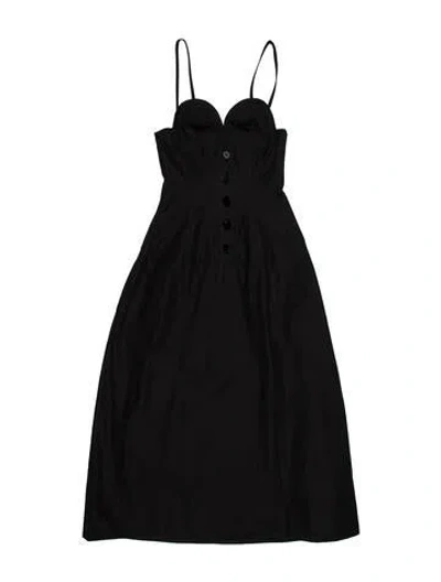 Pre-owned Jil Sander Square Neckline Long Dress In Black