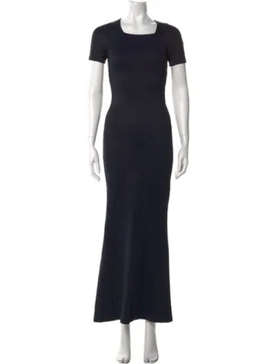 Pre-owned Jil Sander Square Neckline Long Dress In Blue