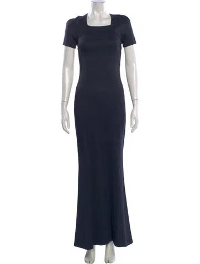 Pre-owned Jil Sander Square Neckline Long Dress In Blue