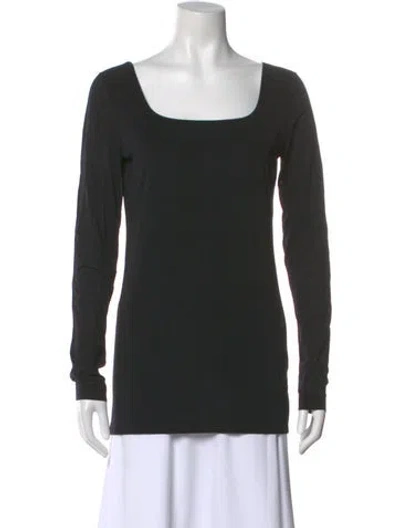 Pre-owned Jil Sander Square Neckline Long Sleeve Top In Black