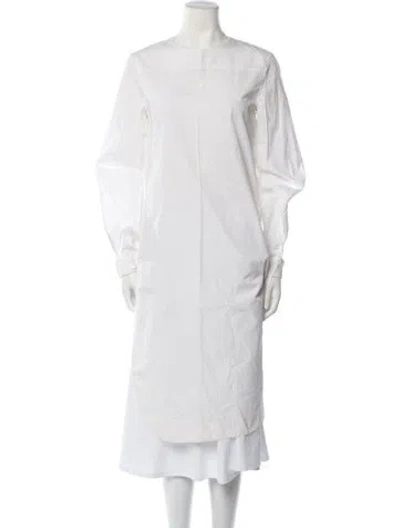 Pre-owned Jil Sander Square Neckline Long Sleeve Tunic In White