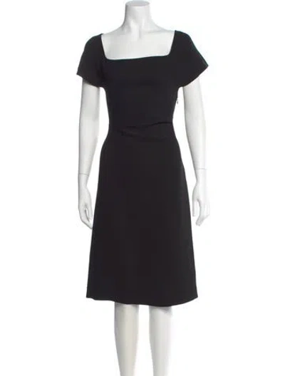 Pre-owned Jil Sander Square Neckline Midi Length Dress In Black