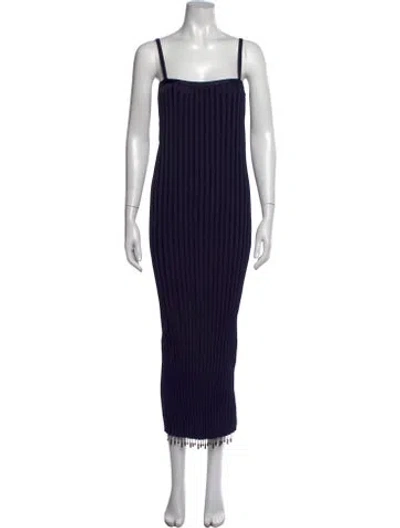 Pre-owned Jil Sander Square Neckline Midi Length Dress In Blue