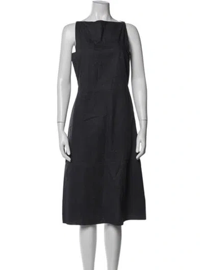 Pre-owned Jil Sander Square Neckline Midi Length Dress In Grey