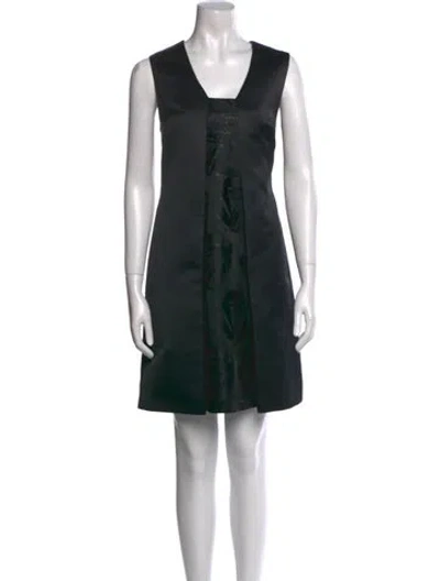 Pre-owned Jil Sander Square Neckline Mini Dress In Black