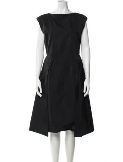 Pre-owned Jil Sander Square Neckline Mini Dress In Black