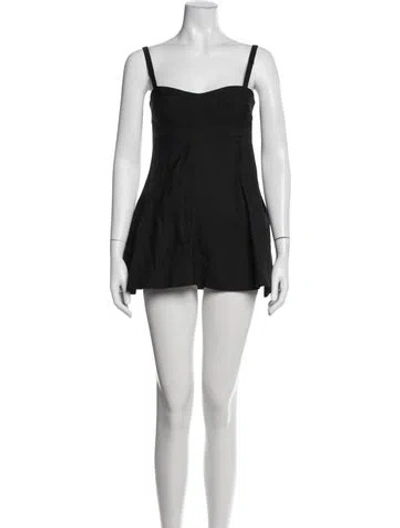 Pre-owned Jil Sander Square Neckline Mini Dress In Black