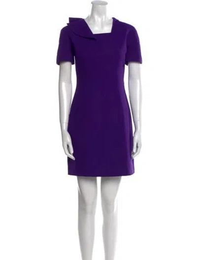 Pre-owned Jil Sander Square Neckline Mini Dress In Purple