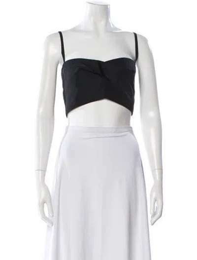 Pre-owned Jil Sander Square Neckline Sleeveless Crop Top In Black