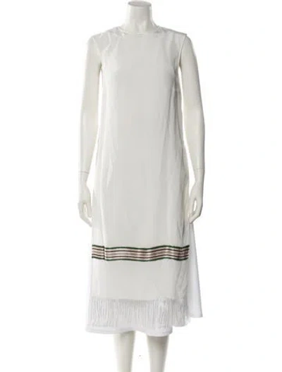 Pre-owned Jil Sander Square Neckline Sleeveless Tunic In White