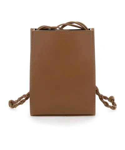 Jil Sander Square Shoulder Bag In Brown