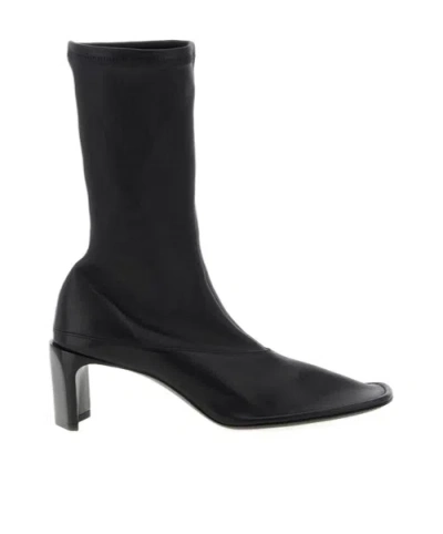 Jil Sander Square-toe Ankle Boots In Black